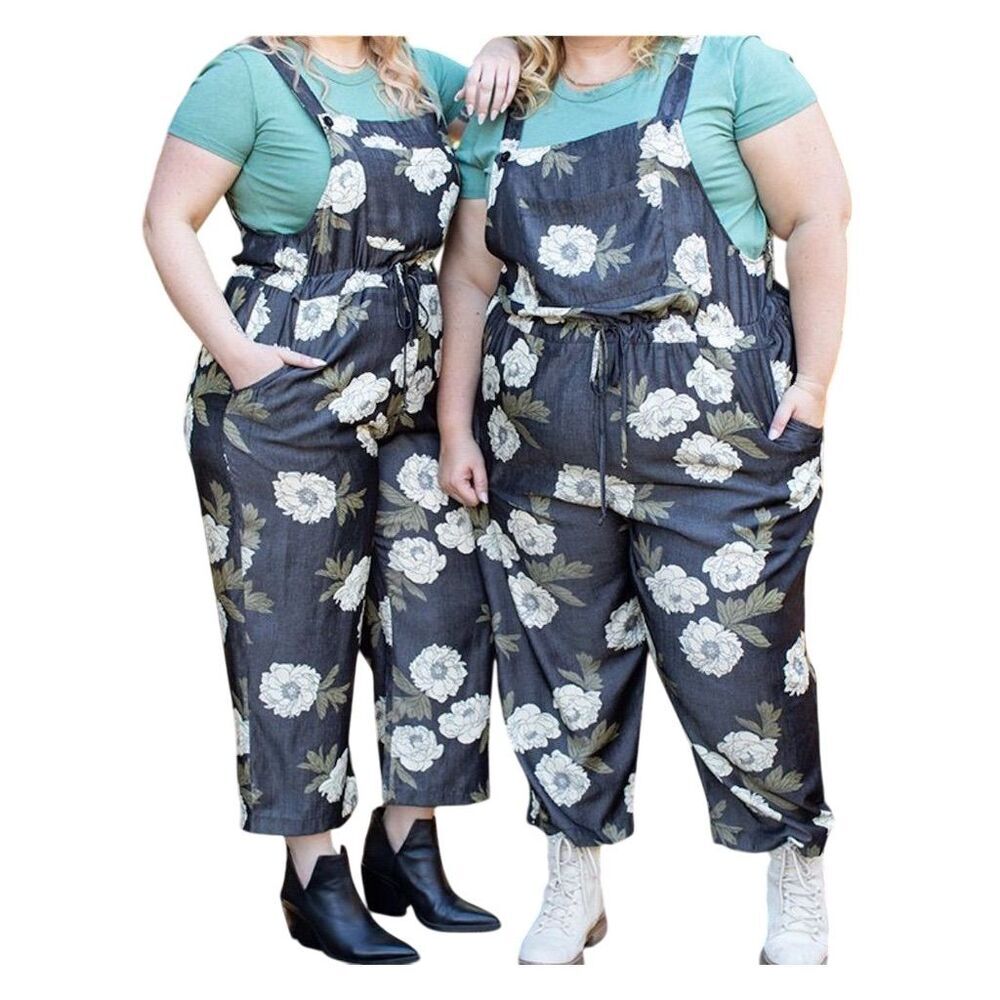 LuLaRoe Juliet Floral Jumpsuit Women's 2XS Multicolor Casual Relaxed Fit